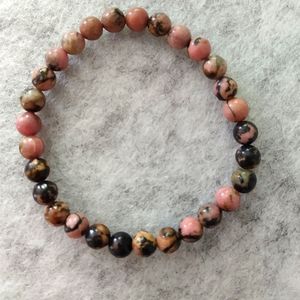 Small bead rhodonite bracelet